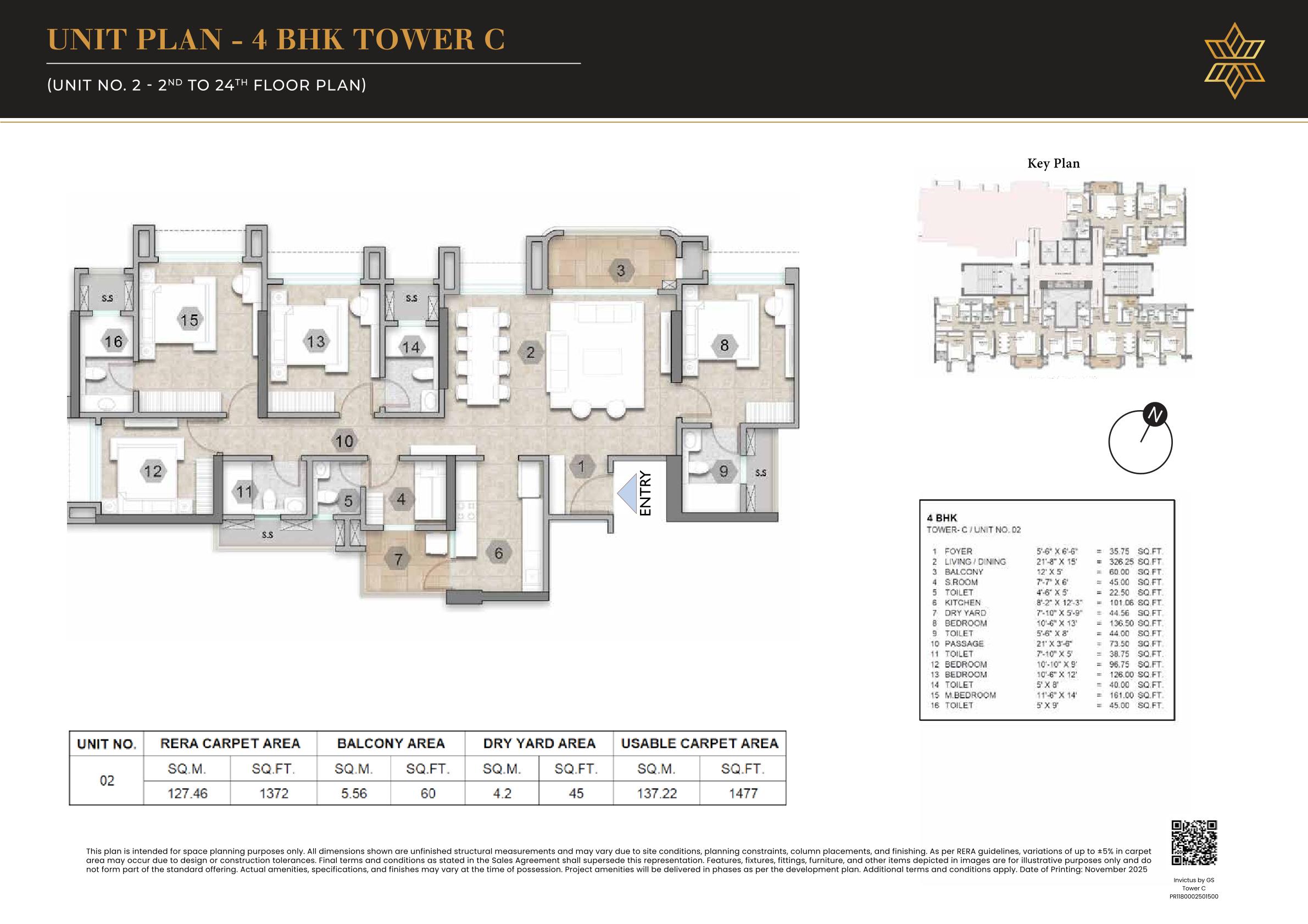 4 BHK Floor Plan